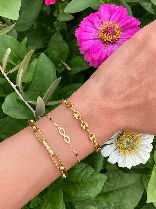 Goldjewels Theta Αλυσίδα Χειρός Επιχρυσωμένη από Ατσάλι
