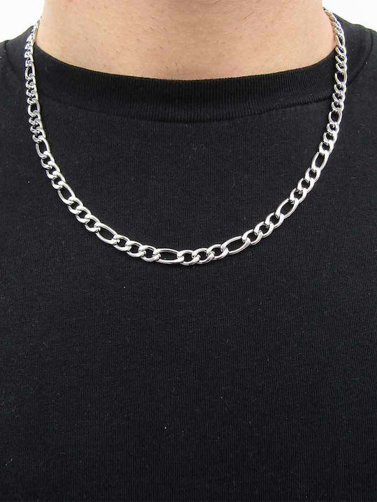 Figaro Chain Silver 6mm Neck Chain Stainless Steel 316L 60 Cm
