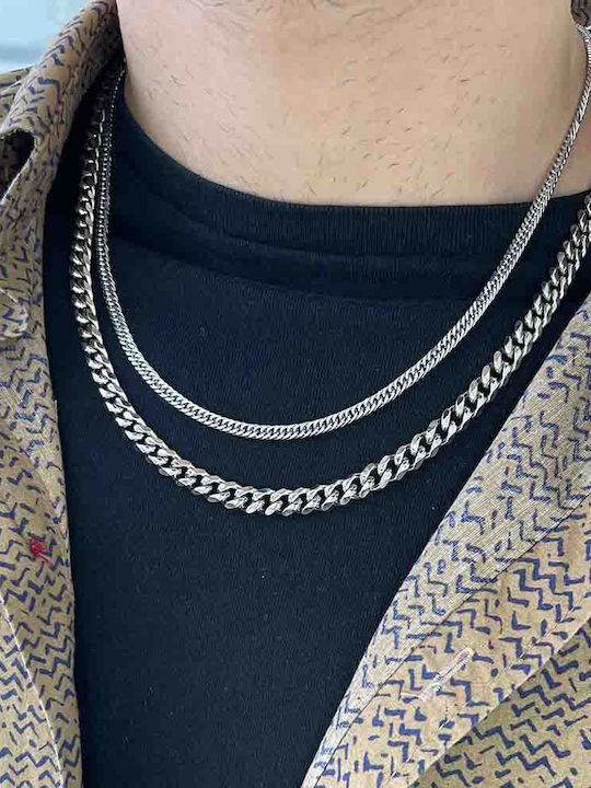 Modestia Chain Silver 6mm Neck Chain Stainless Steel 316l 55 Cm