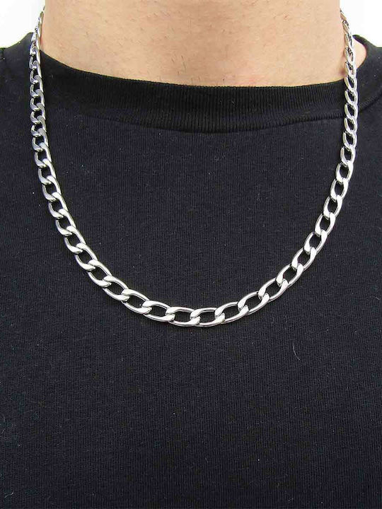 Avalon Chain Silver 7mm Neck Chain Stainless Steel 316L 45 Cm