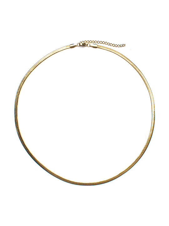 Women's Snake Chain Necklace 4mm Steel 316L Gold Bode 02245