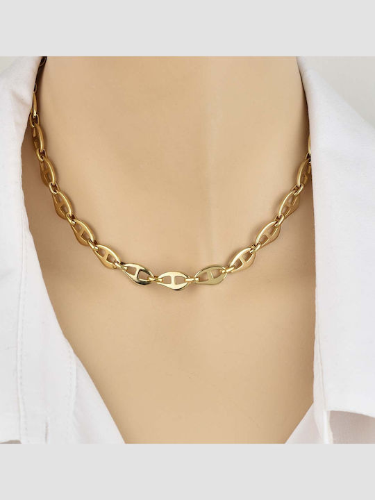 Noelia Chain Златно Покритие 8мм Вериги Врат Неръждаема Стомана 316l 60 См