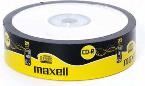 Maxell Εγγράψιμα CD-R 52x 700MB Cake Box 25τμχ