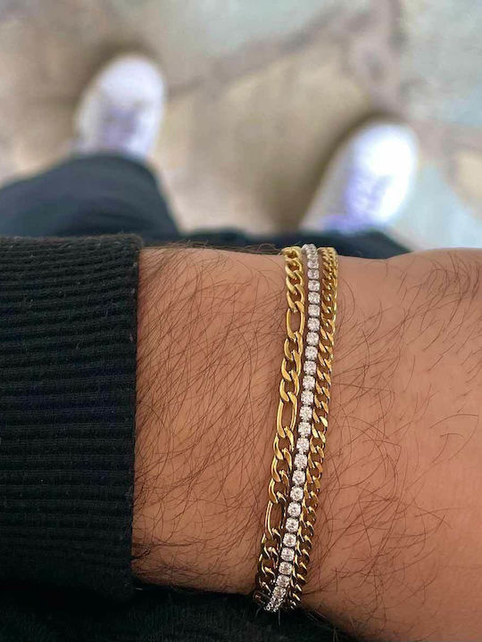 Figaro Gold Bracelet 3mm Bracelet Stainless Steel 316L 15-16 cm