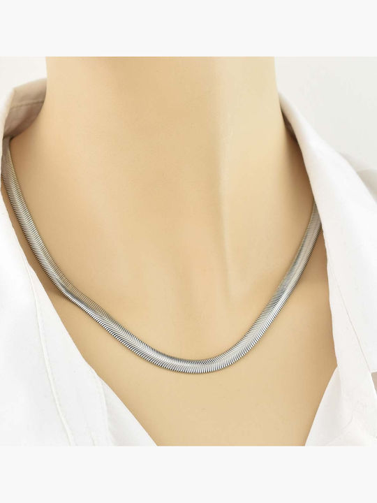Dennis Snake Chain Silver Stainless Steel 6mm 60 cm