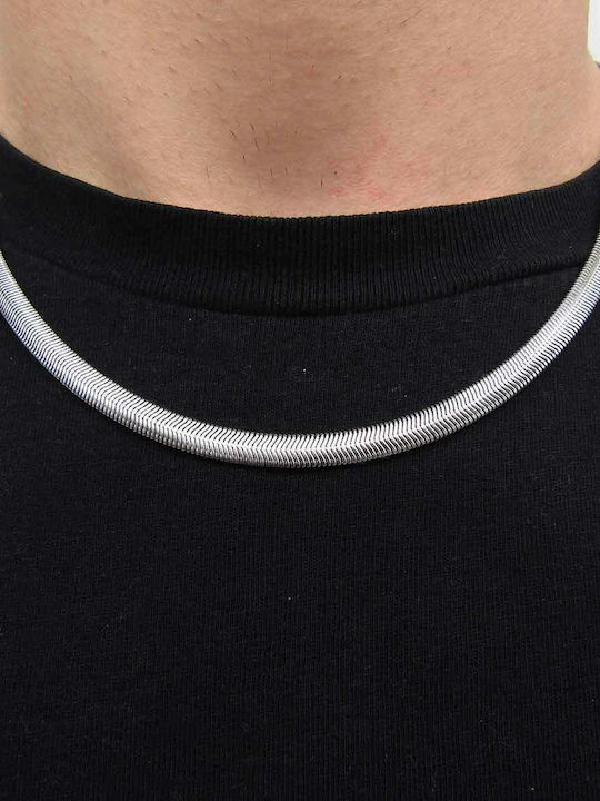 Dennis Snake Chain Silver Stainless Steel 6mm 60 cm