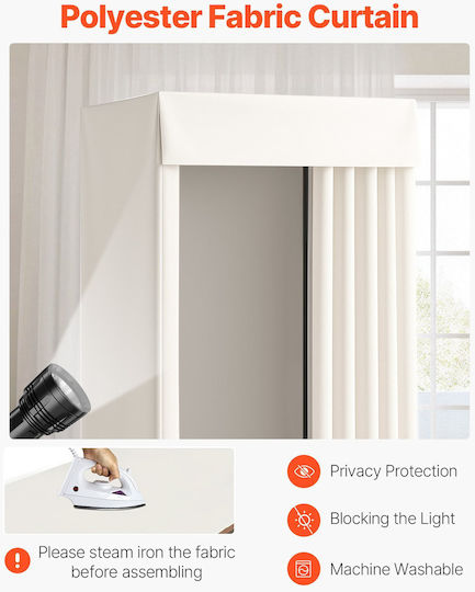 Vevor Mobile Fitting Room 39 Inches Privacy Space Black Beiges