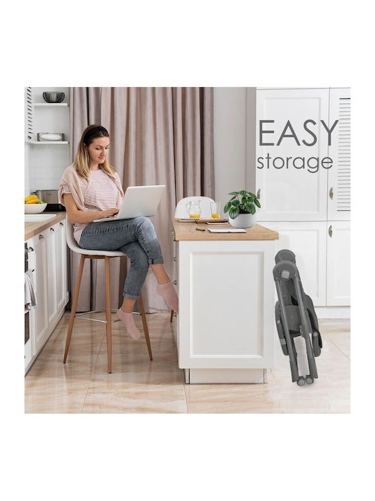 Bebe Stars Milk Foldable Highchair 2 in 1 with Adjustable Height Gray