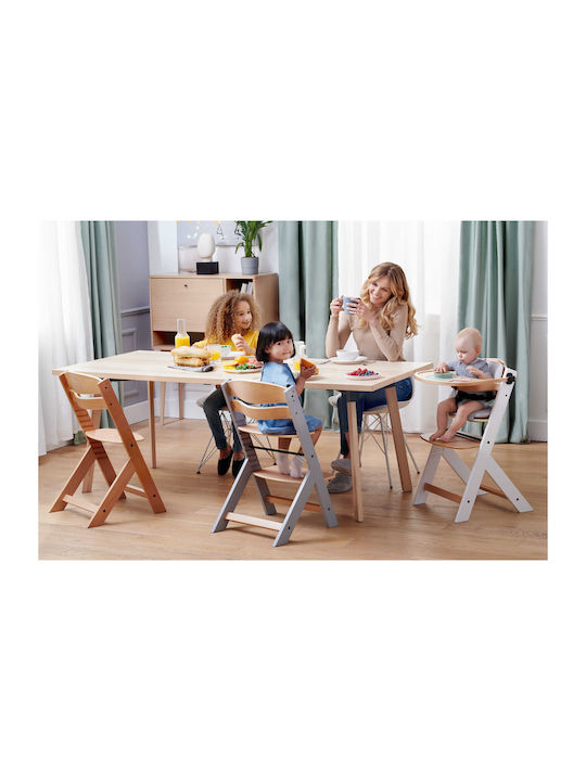 Kinderkraft Enock Столово Столчe 2 в 1 с Регулируема Височина Натурален/Сив