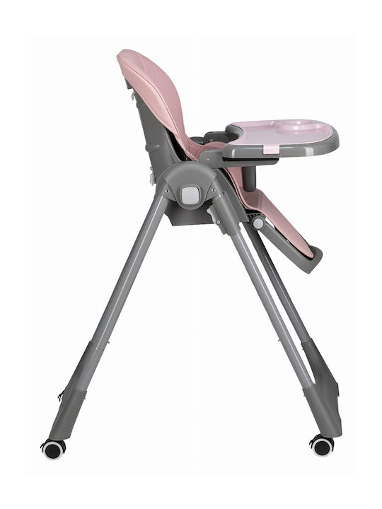 FreeOn And Foldable Baby Highchair with Adjustable Height Pink
