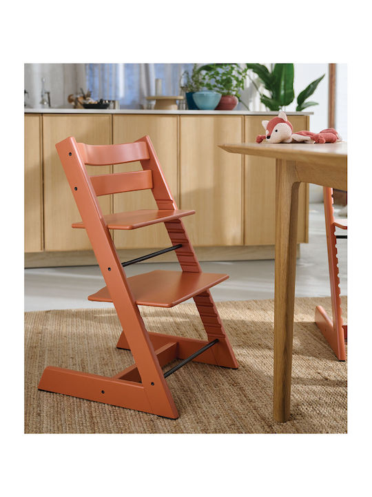 Stokke Tripp Trapp Καρεκλάκι Φαγητού με Ρυθμιζόμενο Ύψος Terracotta