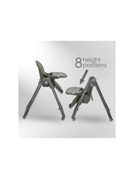 Bebe Stars Milk Foldable Baby Highchair 2 in 1 with Adjustable Height Petrol