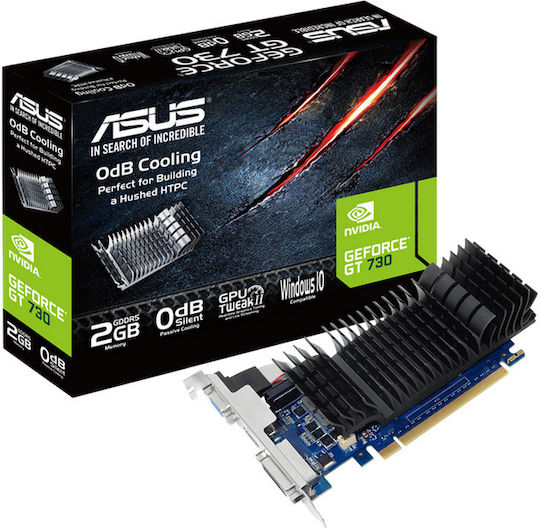Asus GeForce GT 730 2GB GDDR5 Silent with Brackets Κάρτα Γραφικών