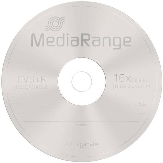 MediaRange Εγγράψιμα DVD+R 16x 4.7GB Cake Box 50τμχ