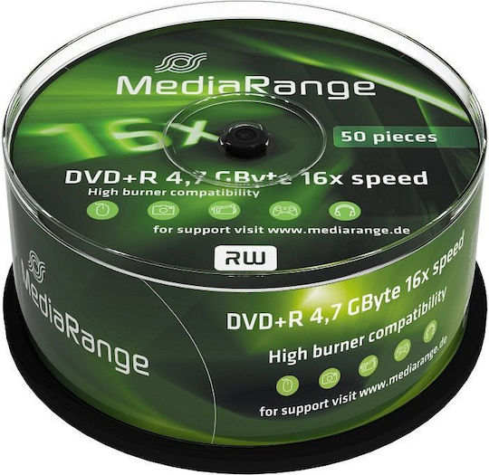 MediaRange Εγγράψιμα DVD+R 16x 4.7GB Cake Box 50τμχ