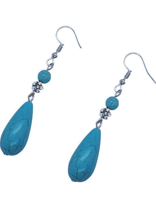 Vintage Boho Turquoise Stone Necklace Earrings Bracelet Set