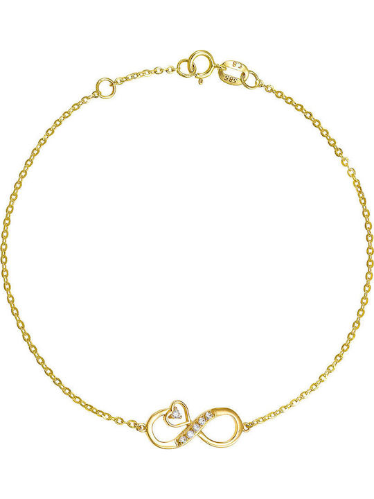 14K Gold Infinity Jewelry Set Consists Of Necklace & Bracelet Set-21028y