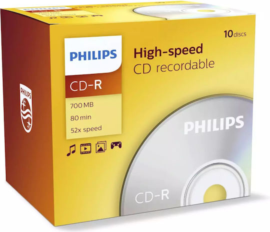 Philips Εγγράψιμα CD-R 52x 700MB 10τμχ