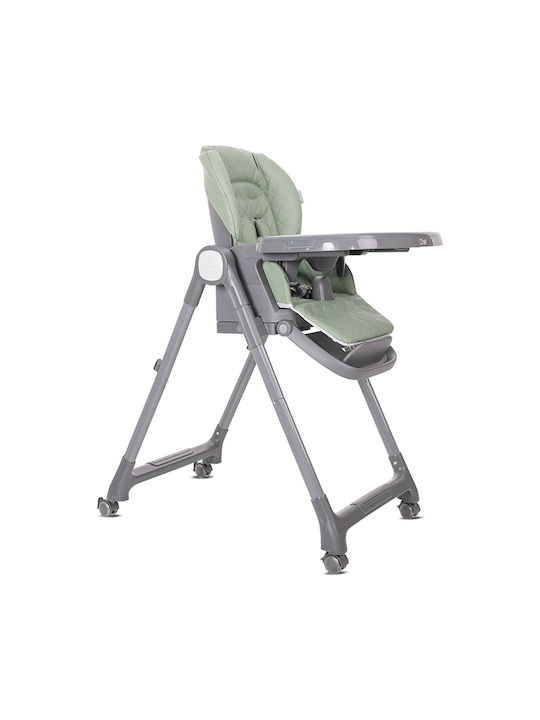 Lorelli Chef Foldable Baby Highchair 3 in 1 with Adjustable Height Green Leather