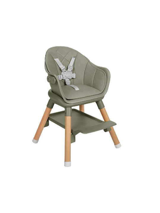Kikka Boo Woody Baby Highchair 2 in 1 Army Green