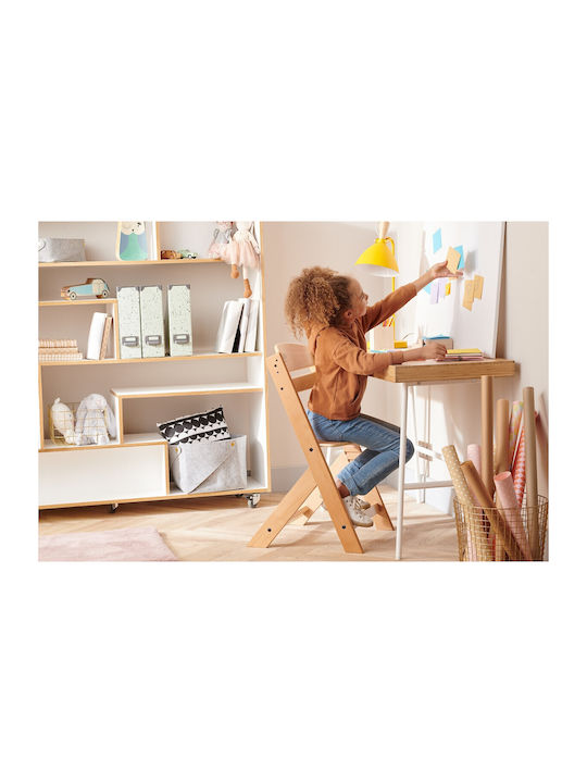 Kinderkraft Enock Καρεκλάκι Φαγητού 2 in 1 με Ρυθμιζόμενο Ύψος Wooden-Grey