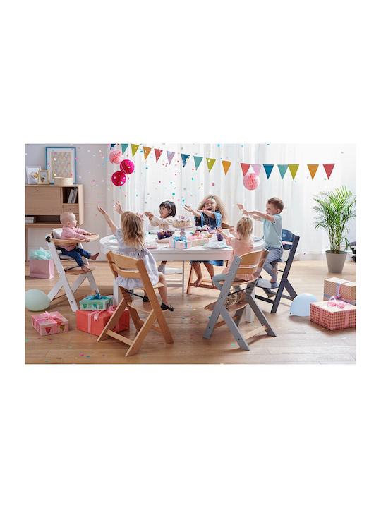 Kinderkraft Enock Καρεκλάκι Φαγητού 2 in 1 με Ρυθμιζόμενο Ύψος Wooden-Grey