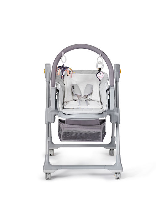 Kinderkraft Lastree Foldable Baby Highchair 2 in 1 with Adjustable Height Gray