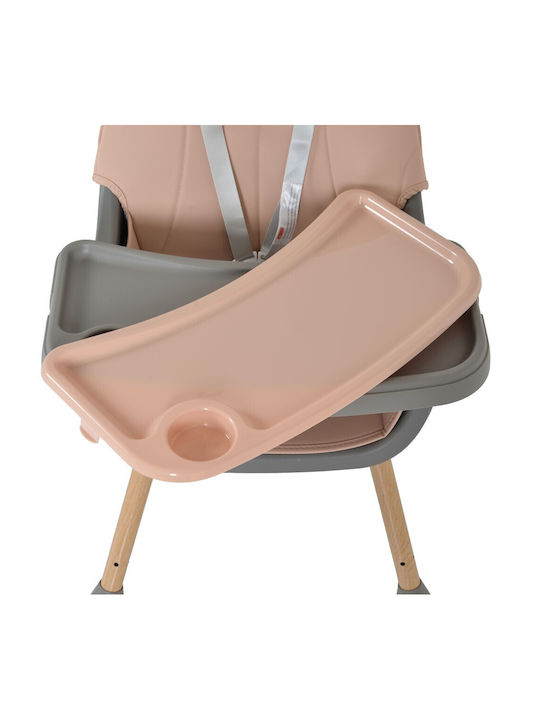 Moni Biscotti Baby Highchair 2 in 1 with Adjustable Height Pink
