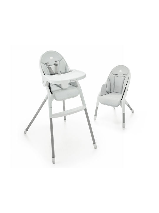 Kinderkraft Dinnly Αναδιπλούμενο Καρεκλάκι Φαγητού 2 in 1 Γκρι