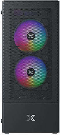 Xigmatek Hero II Air 3F Gaming Midi Tower Кутия За Компютър Със Страничен Прозорец И RGB Осветление Черна