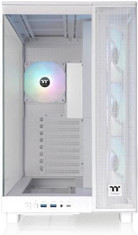 Thermaltake View 380 XL TG ARGB Геймърско бюро Midi Tower Компютърна кутия със страничен прозорец Снежанка