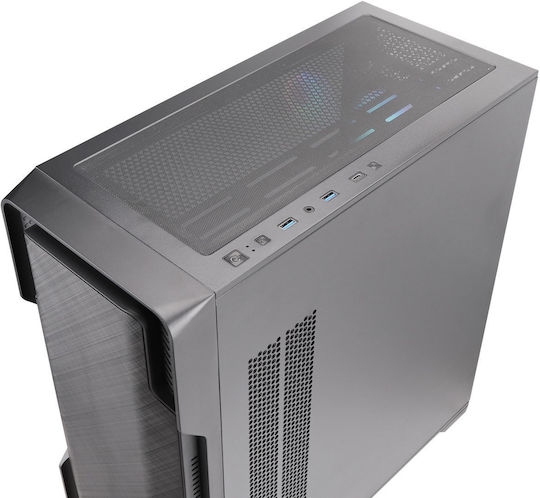 Nanoxia DS-9 ARGB TG-Mesh Gaming Middle Tower Carcasă Calculator cu Fereastră Laterală Negru