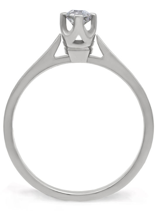Single Stone Ring White Gold 18K Brilliant Dax02168