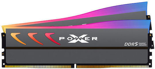 Silicon Power Storm RGB 32GB DDR5 RAM mit 2 Modulen (2x16GB) und Geschwindigkeit 6000 für Schreibtisch