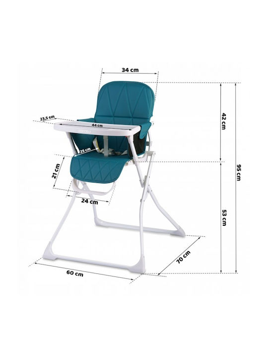 Ricokids Ricokids Nuco Scaun Înalt De Masă Bebe Pliabil Turcoaz