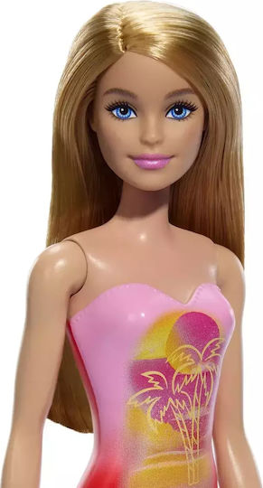 Păpușă Barbie Blondă În Costum de Baie Roz
