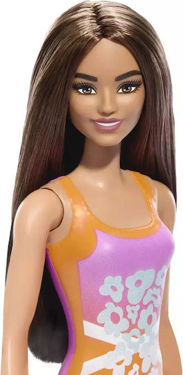Păpușă Barbie Brunetă Costum de Baie Floral