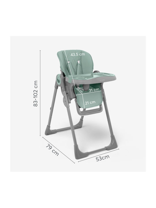 Kikka Boo Comfy+ Foldable Baby Highchair with Adjustable Height Gray