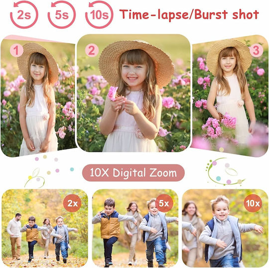 M2 Cute Rabbit Compact Φωτογραφική Μηχανή 48MP με Οθόνη 2.4" Θερμικής Εκτύπωσης Κίτρινη