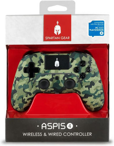 Spartan Gear Aspis 4 Wireless Gamepad for PC / PS4 Green Camo
