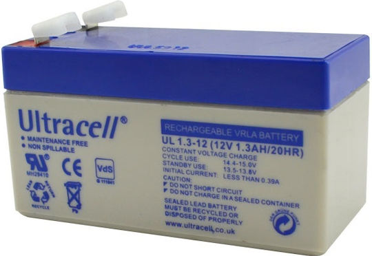 Ultracell Μπαταρία UPS με Χωρητικότητα 1.3Ah και Τάση 12V 1τμχ