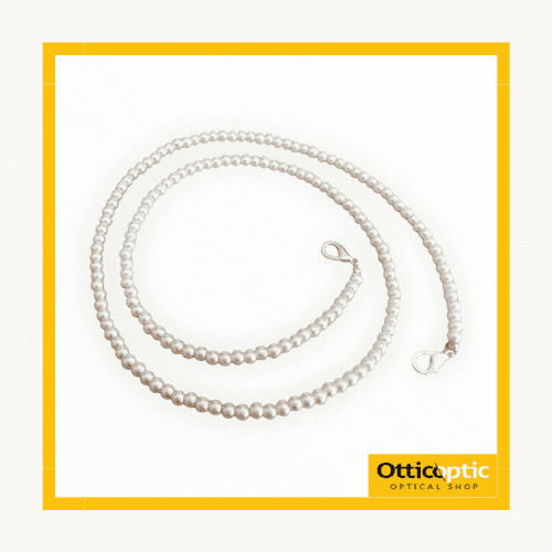 Brillenkette Mit Weißen Perlen Für Passende Brille