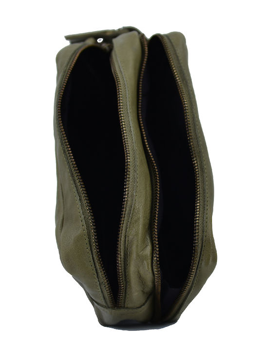 Leather 100 Leather Pouch-Necessaire Code 04-bag-ilbs-6004 Green