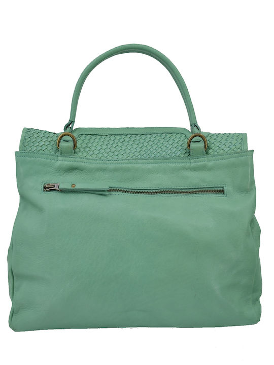Leather 100 Leather Women's Bag Code 04-bag-ilbs-6200 Verde-aqua