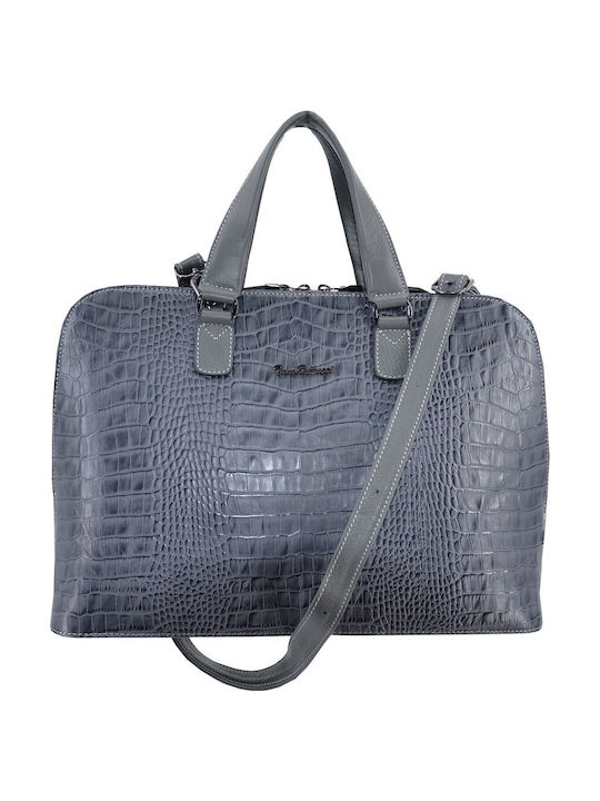 Leather 100 Leather Women's Bag Code 44s-bag-0485-359 Gray