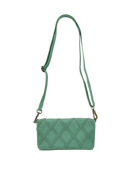 Leather 100 Women's Leather Wallet Bag Code 04-bag-ilbs-6209 Verde-aqua