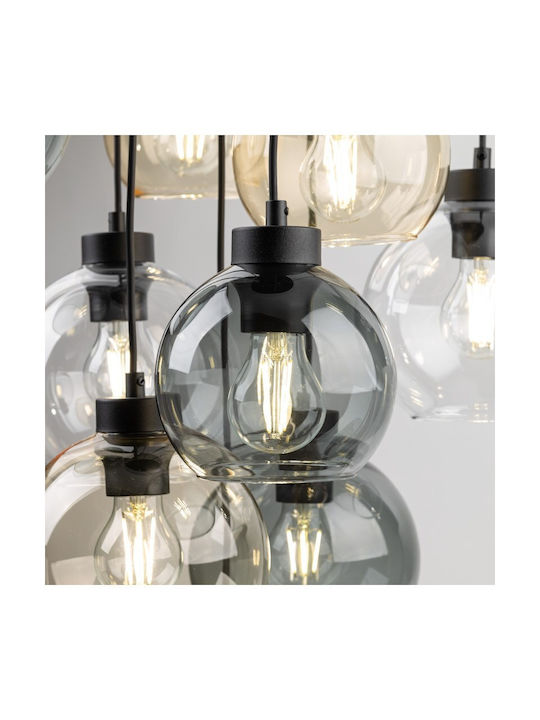 TK Lighting Cubus Pendant Light Black for 9 Bulbs E27 58cm