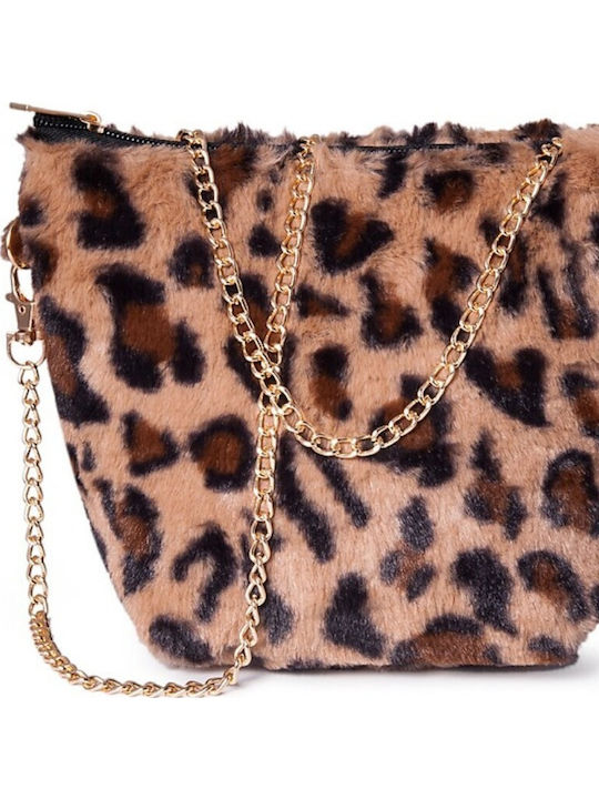 Geantă Cu Barete Încrucișate Animal Print Blană 198039-01