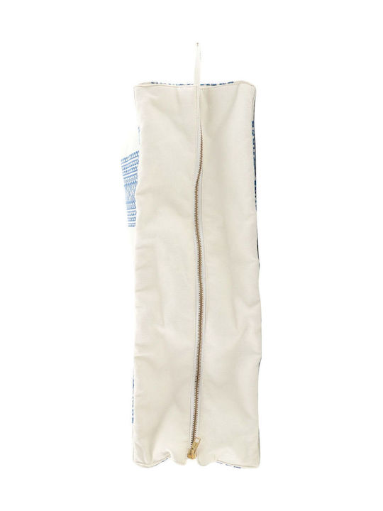Τσάντα Ώμου Marilou Cotton Woven Bag 53×37×22cm Bds-1842-white-blue Γυναικείο