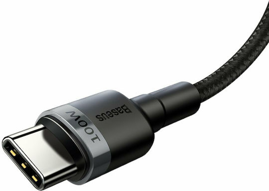 Baseus Cafule USB 2.0 Кабел USB-C Мъжки - USB-C 100W Захранване PD Черен 2m CATKLF-ALG1